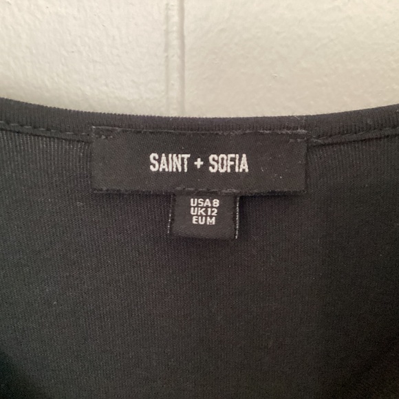 Saint + Sofia Long Sleeve Cowl Neck Tee - Picture 2 of 5